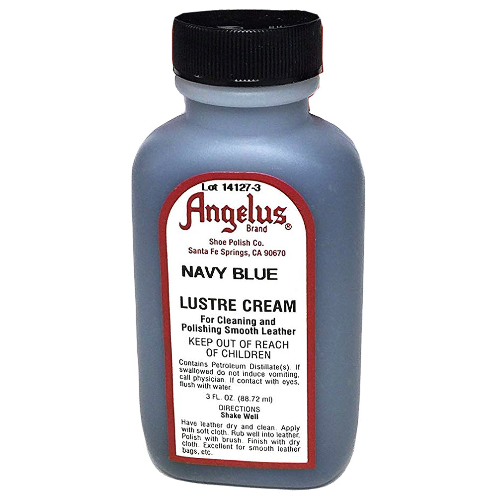 Angelus Lustre Cream Leather Finish Navy Blue 3 Oz.