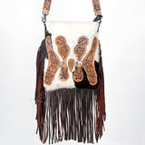 American Darling ADBG393 Large Crossbody Hand Tooled Hair-On Genuine Leather Women Bag Western Handbag Purse