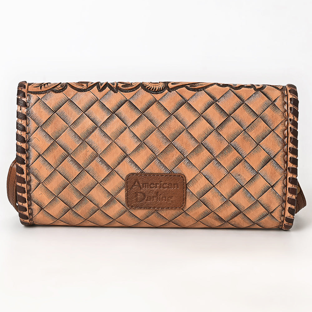 American Darling ADBG395BR Envelope Hand Tooled Genuine Leather Women Bag Western Handbag Purse