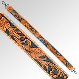 American Darling ADBT102-28 Hand Tooled Genuine Leather Crossbody Handle Strap For Bags