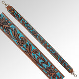 American Darling ADBT106-48 Hand Tooled Genuine Leather Crossbody Handle Strap For Bags