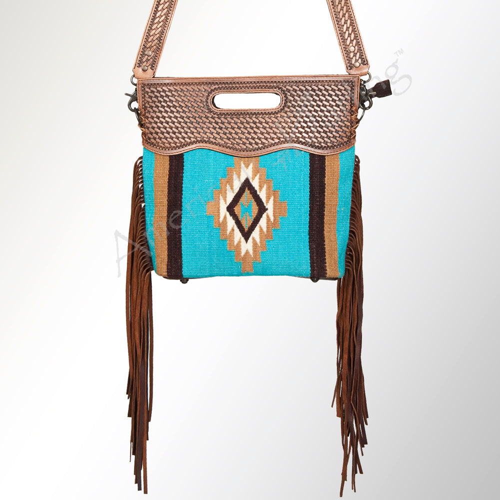 American Darling ADBG265BR Clutch Saddle Blanket Genuine Leather Women Bag Western Handbag Purse