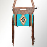 American Darling ADBG265BR Clutch Saddle Blanket Genuine Leather Women Bag Western Handbag Purse