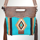 American Darling ADBG265BR Clutch Saddle Blanket Genuine Leather Women Bag Western Handbag Purse