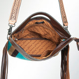 American Darling ADBG265BR Clutch Saddle Blanket Genuine Leather Women Bag Western Handbag Purse