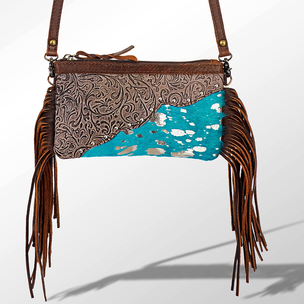 American Darling Cross Body Hand Tooled Hair On-Genuine Leather Western Women Bag Handbag Purse | Crossbody for Cute