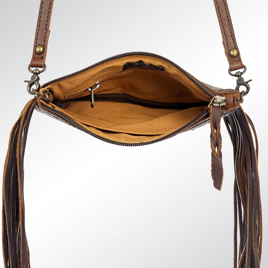 American Darling Cross Body Hand Tooled Hair On-Genuine Leather Western Women Bag Handbag Purse | Crossbody for Cute