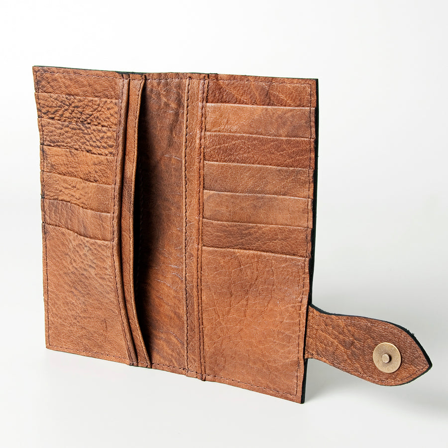 American Darling Wallet Bag Handcrafted from Hand Tooled Floral Genuine Leather with YKK Zipper and Large Capacity