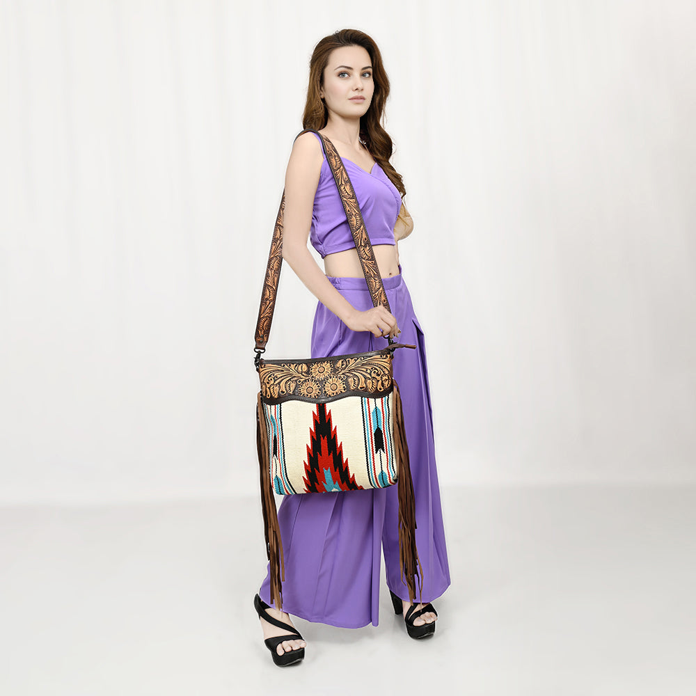 American Darling Cross Body Hand Tooled Saddle Blanket Genuine Leather Western Women Bag Handbag Purse | Crossbody for |Cute