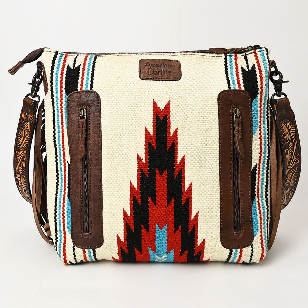 American Darling Cross Body Hand Tooled Saddle Blanket Genuine Leather Western Women Bag Handbag Purse | Crossbody for |Cute