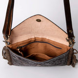 American Darling ADBG476ANTBR Envelope Hand Tooled Genuine Leather Women Bag Western Handbag Purse