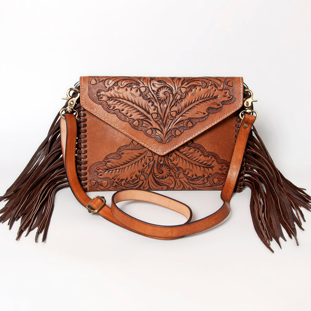 American Darling ADBG480 Envelope Hand Tooled Genuine Leather Women Bag Western Handbag Purse
