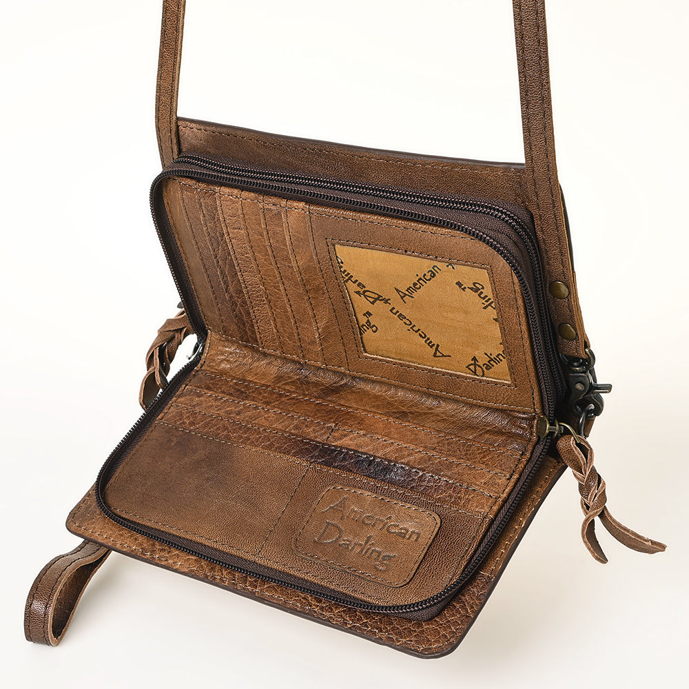 American Darling ORGANISER Upcycled Wool Genuine Leather women bag western handbag purse