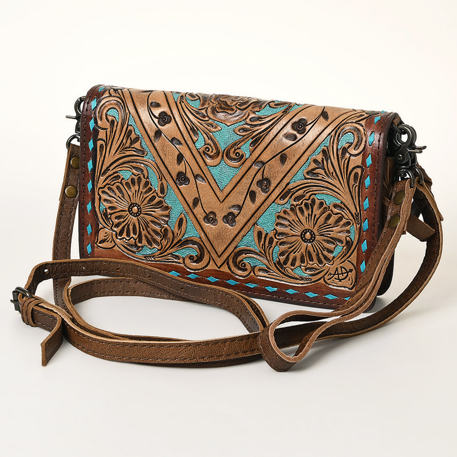 American Darling Hand Tooled Leather Organiser Bag - Uhorse