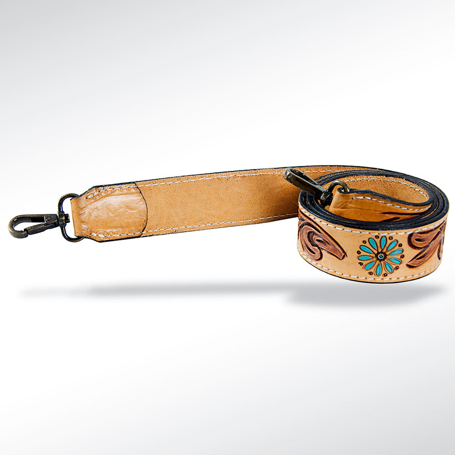 American Darling Hand Tooled Genuine Leather Crossbody Handle Strap for Bags Phone Wallet Purse Clutch