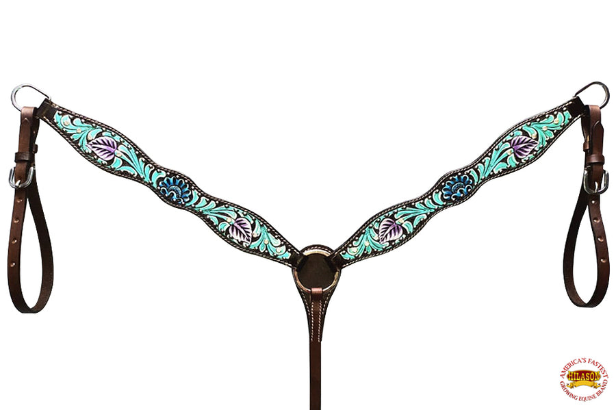 HILASON Western Horse Breast Collar American Leather Floral Carving | for Horses