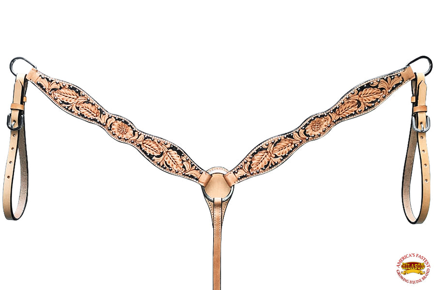 Hilason Western Horse Headstall Breast Collar American Leather Painted Tan Black
