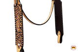 Hilason Western Horse Floral Hand Carved American Leather Headstall