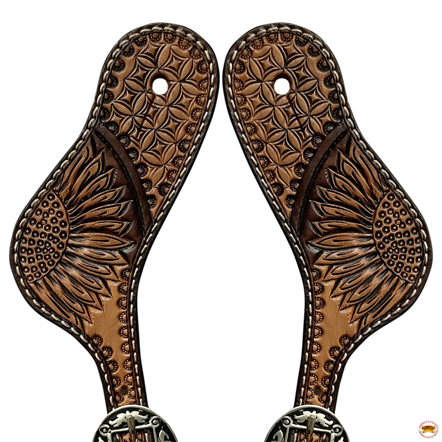 HILASON Hand-Tooled Leather Spur Straps for Men & Women – Western Design, Adjustable Fit