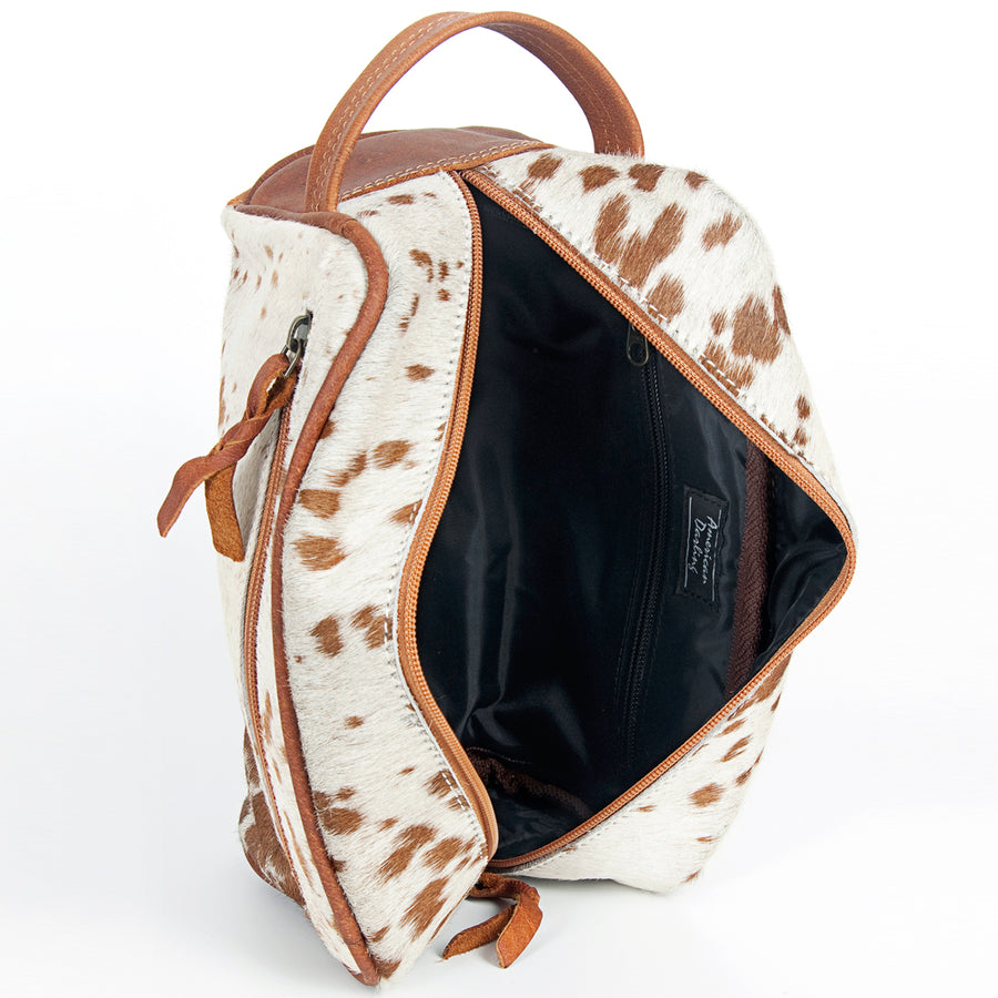 American Darling Toiletry Bag Handcrafted from Hair-On Cowhide and Genuine Leather with YKK Zipper and Large Capacity