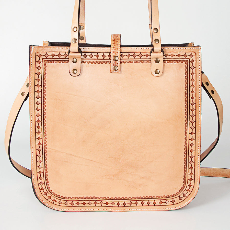American Darling Women's Tote Saddle Blanket Hand Tooled Genuine Leather Handbag and Ladies Purse