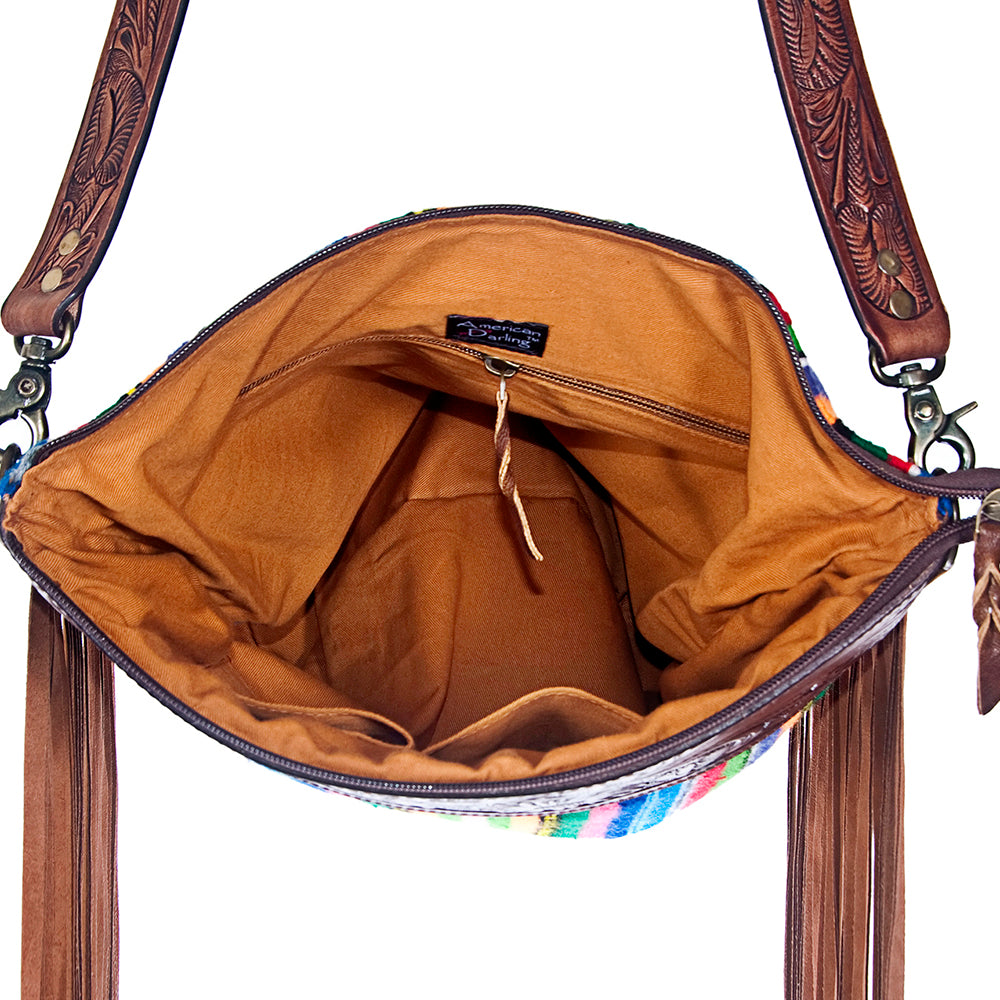 American Darling Cross Body Hand Tooled Saddle Blanket Genuine Leather Western Women Bag Handbag Purse | Crossbody for |Cute