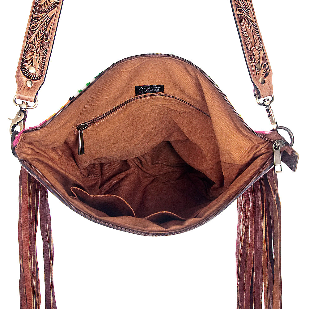 American Darling Cross Body Hand Tooled Saddle Blanket Genuine Leather Western Women Bag Handbag Purse | Crossbody for |Cute