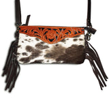 American Darling Small Crossbody Hand Tooled Hair On Genuine Leather Women Bag Western Handbag Purse
