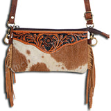 American Darling Small Crossbody Hand Tooled Hair On Genuine Leather Women Bag Western Handbag Purse