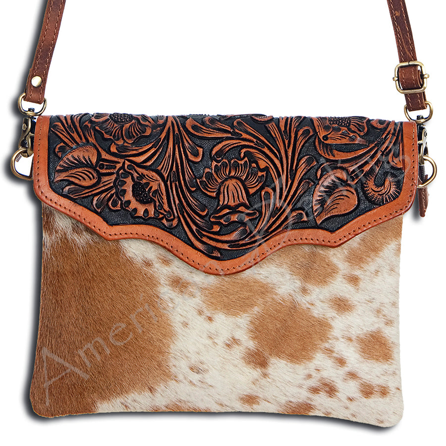 American Darling Hand Tooled Leather Envelope Bag - Uhorse