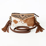 American Darling Small Crossbody Hand Tooled Hair On Genuine Leather women bag western handbag purse