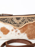 American Darling Small Crossbody Hand Tooled Hair On Genuine Leather women bag western handbag purse