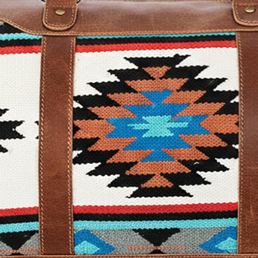 American Darling Women's Duffel Bag Western Saddle Blanket Genuine Leather Handbag