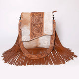 American Darling Messenger Hand Tooled Hair On Genuine Leather Western Women Bag Handbag Purse | Cute