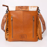 American Darling Messenger Hand Tooled Hair On Genuine Leather Western Women Bag Handbag Purse | Cute