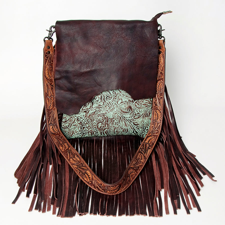 American Darling Messenger Hand Tooled Full Grain Genuine Leather Western Women Bag Handbag Purse | Crossbody for Cute