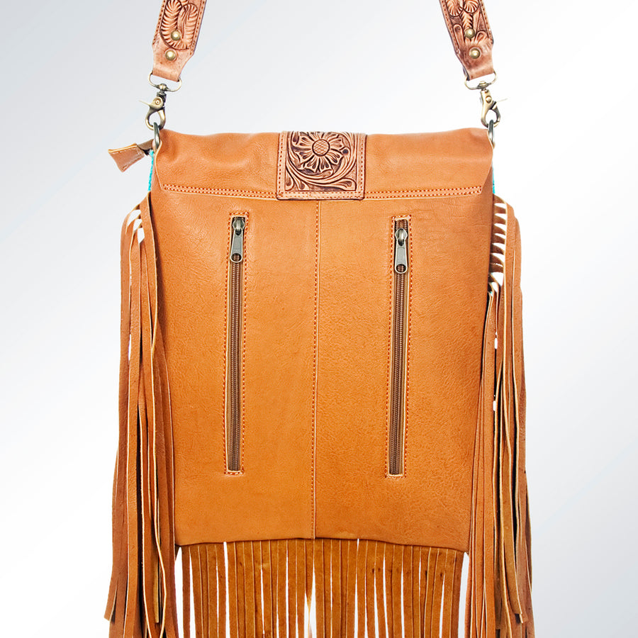 American Darling Messenger Hand Tooled Saddle Blanket Genuine Leather Western Women Bag Handbag Purse | Crossbody for Cute
