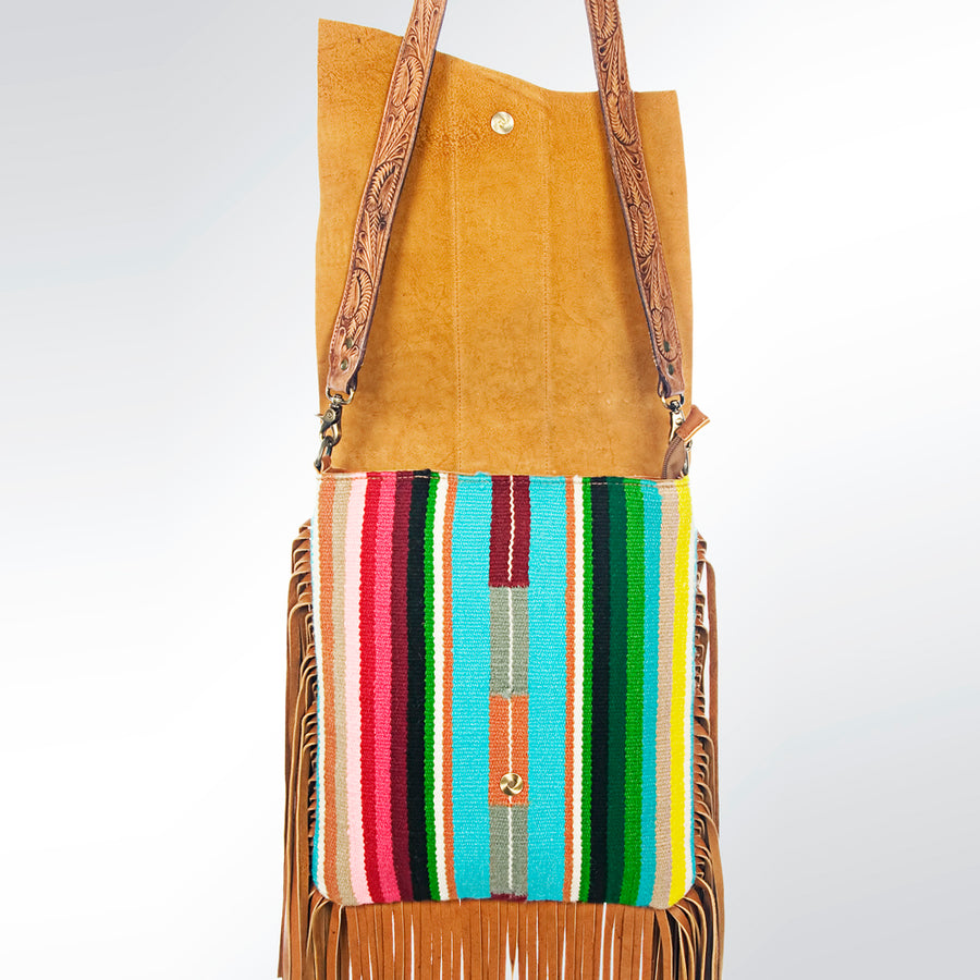 American Darling Messenger Hand Tooled Saddle Blanket Genuine Leather Western Women Bag Handbag Purse | Crossbody for Cute