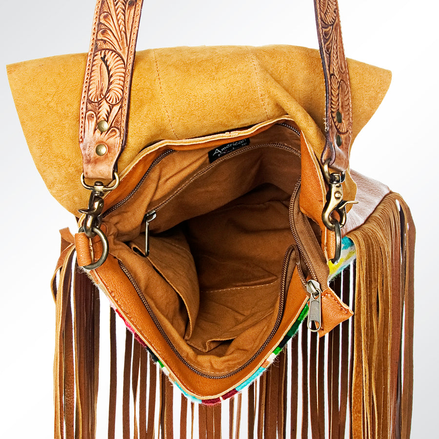 American Darling Messenger Hand Tooled Saddle Blanket Genuine Leather Western Women Bag Handbag Purse | Crossbody for Cute