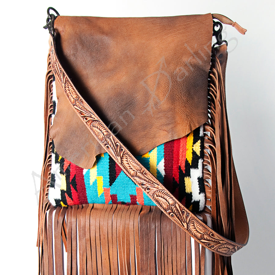 American Darling Large Crossbody Saddle Blanket Genuine Leather Western Women Bag Handbag Purse | Travel Bags College Casual