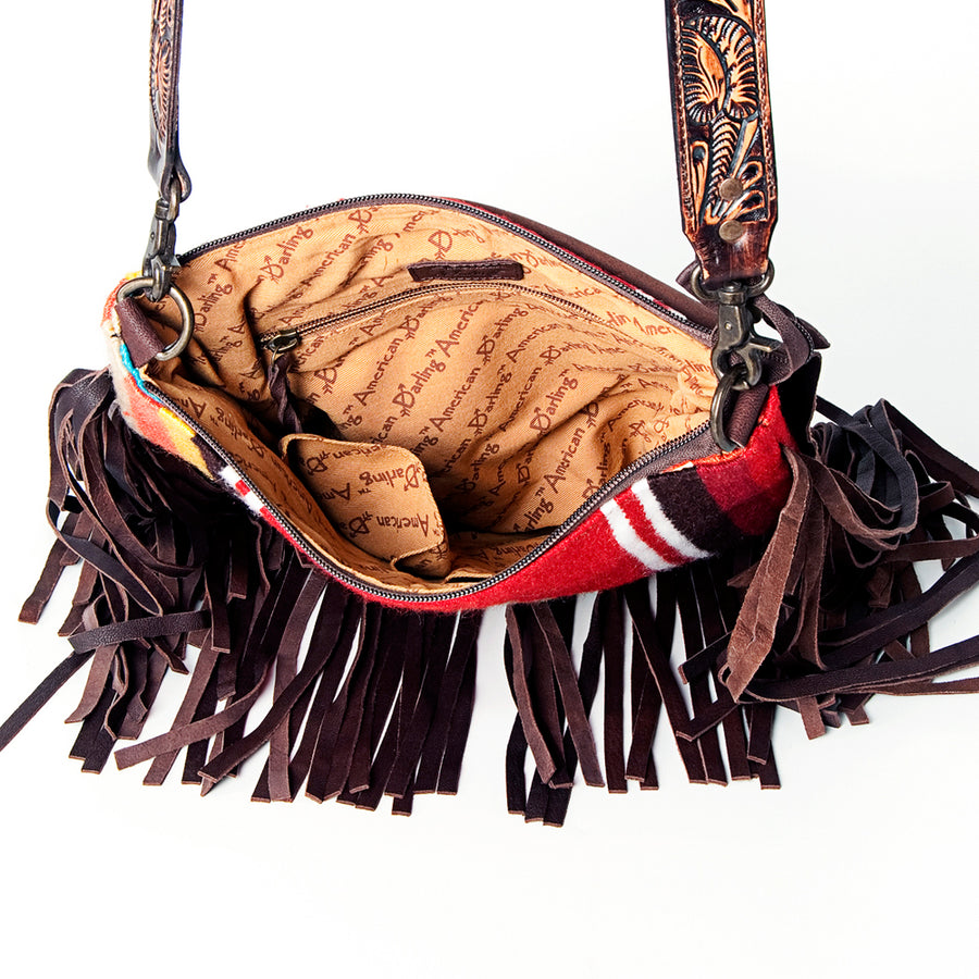 American Darling Large Crossbody Saddle Blanket Genuine Leather Western Women Bag Handbag Purse | Travel Bags College Casual