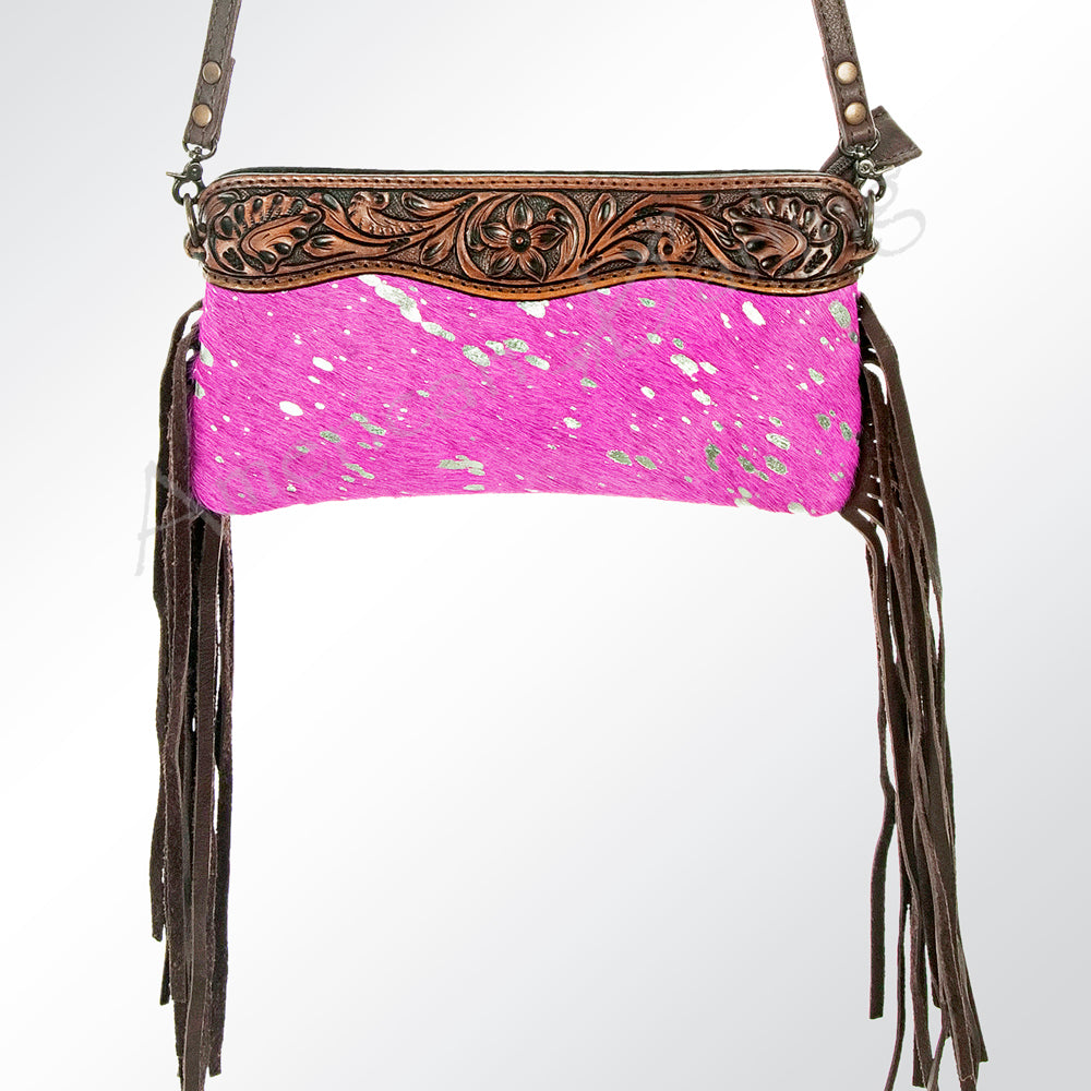 American Darling Small Crossbody Hand Tooled Hair On Genuine Leather Western Women Bag Handbag Purse | for Cute