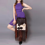 American Darling Messenger Hand Tooled Hair on Genuine Leather Western Women Bag Handbag Purse | Cute