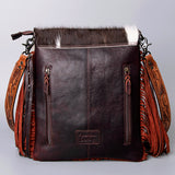 American Darling Messenger Hand Tooled Hair on Genuine Leather Western Women Bag Handbag Purse | Cute