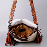 American Darling Messenger Hand Tooled Hair on Genuine Leather Western Women Bag Handbag Purse | Cute