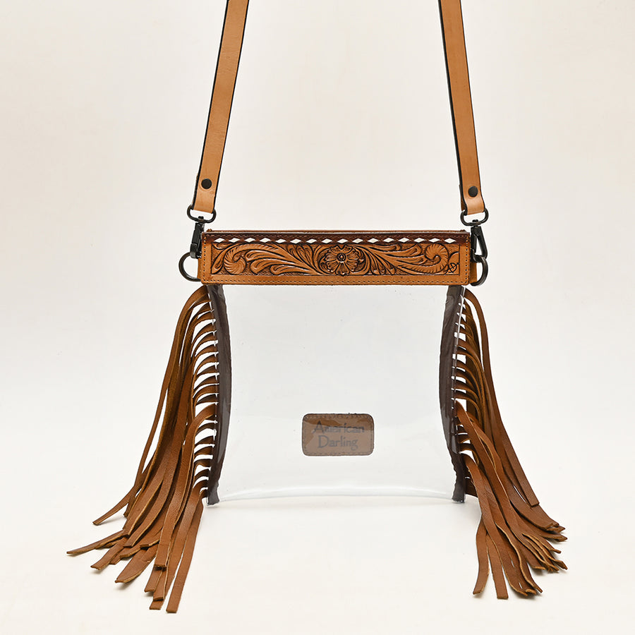 American Darling Clear Bag Hand Tooled Genuine Leather Western Women Handbag Purse | for Cute