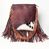 American Darling Messenger Hand Tooled Hair On Genuine Leather Western Women Bag Handbag Purse | Cute