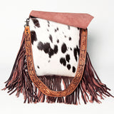 American Darling Messenger Hand Tooled Hair On Genuine Leather Western Women Bag Handbag Purse | Cute