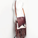 American Darling Messenger Hand Tooled Hair On Genuine Leather Western Women Bag Handbag Purse | Cute