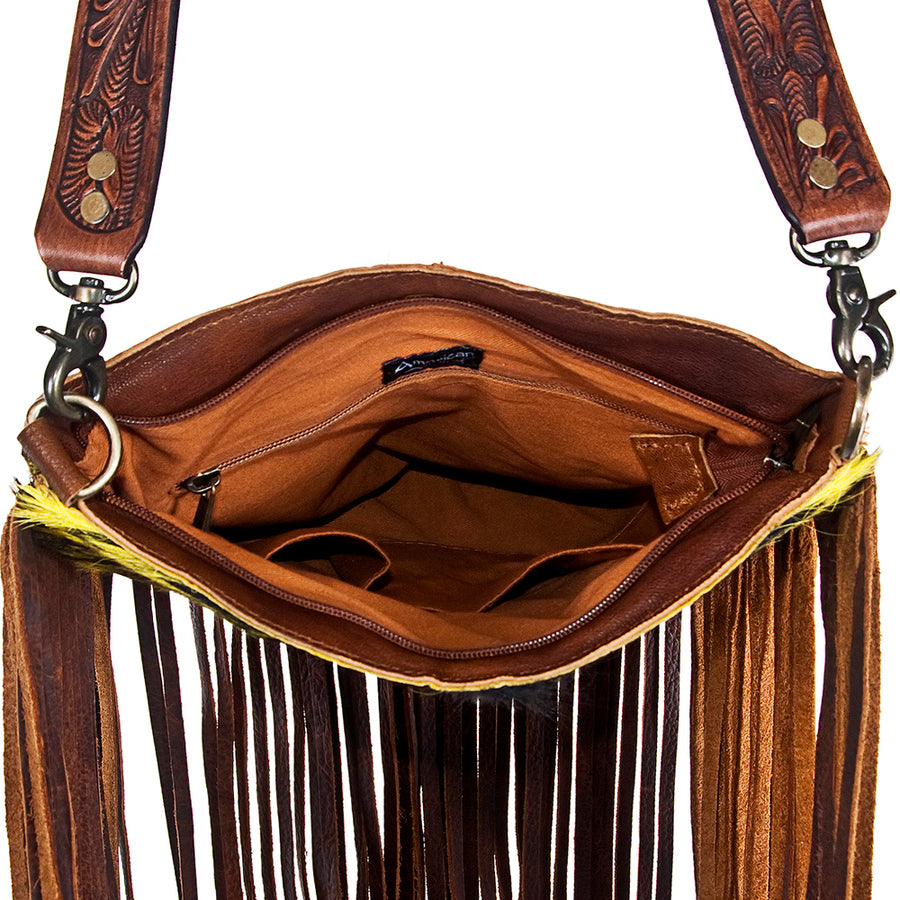 American Darling Cross Body Hand Tooled Hair on-Genuine Leather Western Women Bag Handbag Purse | Crossbody for |Cute